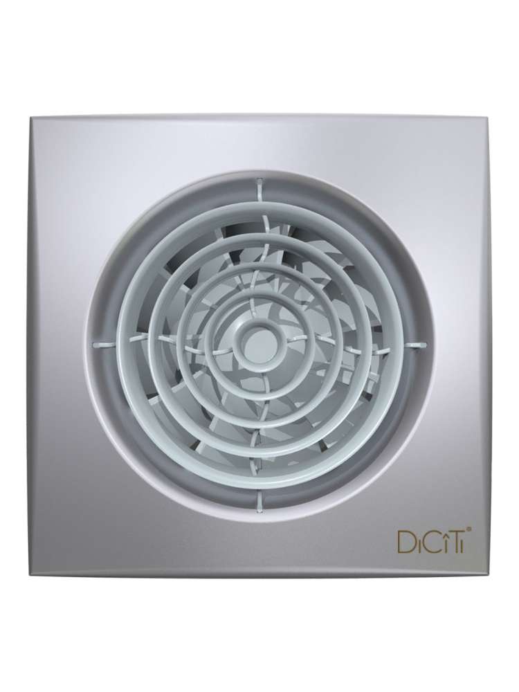 Вентилятор накладной AURA D100 обратный клапан Gray metal DICITI
