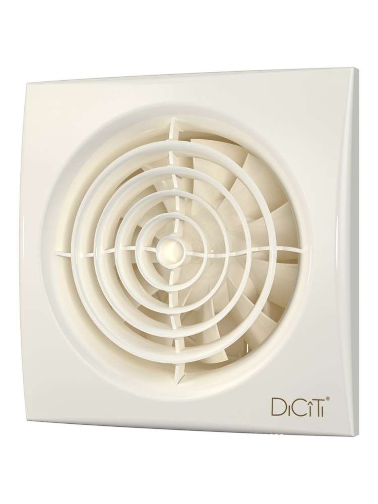 Вентилятор накладной AURA D125 обратный клапан Ivory DICITI