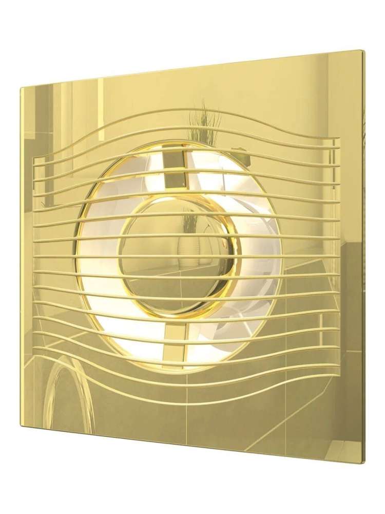 Вентилятор накладной SLIM, обратный клапан, D125, Gold, DICITI