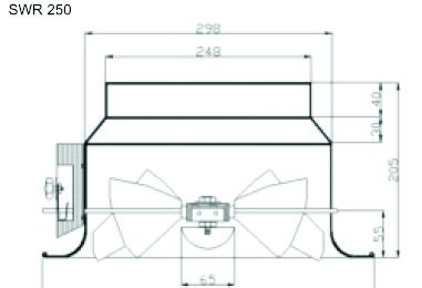 SWR-250 диффузор вихревой — Габаритные размеры