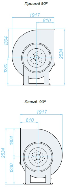 Аэродинамические характеристики, габаритно-присоединительные размеры — Вентилятор радиальный SVR 12,5 DU
